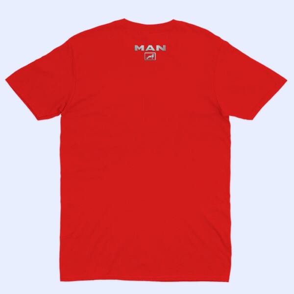 man logo muska majica ledja crvena