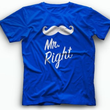 Mr. Right majica kratki rukav plava